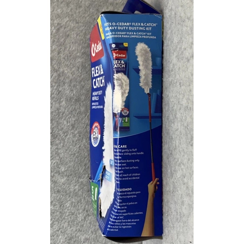 O-Cedar Flex & Catch Duster Refills 5 Pack Heavy Duty Dust Trap Cleaning New - Picture 4 of 5